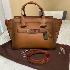 Coach Swagger 33 Carryall in Burnished Leather, CHECK PHOTOS & DESCRIPTION